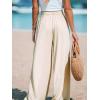 CUPSHE Palazzo Pants for Women Smocked Waist Boho Western Flowy Wide Leg Pant(Beige)