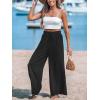 CUPSHE Palazzo Pants for Women Smocked Waist Boho Western Flowy Wide Leg Pant(Black)