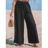 CUPSHE Palazzo Pants for Women Smocked Waist Boho Western Flowy Wide Leg Pant(Black)