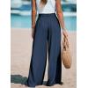 CUPSHE Palazzo Pants for Women Smocked Waist Boho Western Flowy Wide Leg Pant(Blue)