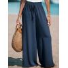 CUPSHE Palazzo Pants for Women Smocked Waist Boho Western Flowy Wide Leg Pant(Blue)