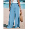 CUPSHE Palazzo Pants for Women Smocked Waist Boho Western Flowy Wide Leg Pant(Blue Light)
