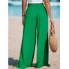 CUPSHE Palazzo Pants for Women Smocked Waist Boho Western Flowy Wide Leg Pant(Dark Green)