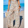 CUPSHE Palazzo Pants for Women Smocked Waist Boho Western Flowy Wide Leg Pant(Floral Orange)