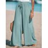 CUPSHE Palazzo Pants for Women Smocked Waist Boho Western Flowy Wide Leg Pant(Green)