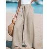 CUPSHE Palazzo Pants for Women Smocked Waist Boho Western Flowy Wide Leg Pant(Grey)