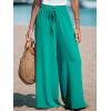CUPSHE Palazzo Pants for Women Smocked Waist Boho Western Flowy Wide Leg Pant(Mint Green)