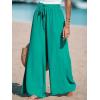 CUPSHE Palazzo Pants for Women Smocked Waist Boho Western Flowy Wide Leg Pant(Mint Green)
