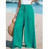 CUPSHE Palazzo Pants for Women Smocked Waist Boho Western Flowy Wide Leg Pant(Mint Green)