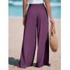 CUPSHE Palazzo Pants for Women Smocked Waist Boho Western Flowy Wide Leg Pant(Purple)