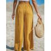 CUPSHE Palazzo Pants for Women Smocked Waist Boho Western Flowy Wide Leg Pant(Yellow Mustard)
