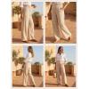 CUPSHE Palazzo Pants for Women with Pockets Casual Smocked Waist Wide Leg Pants Summer Loose Beach Vacation Pant(Beige)