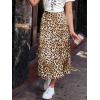 CUPSHE Skirts Women Leopard Print Elasticized Waist Midi Skirt Casual Vacation(Brown)