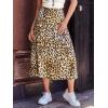 CUPSHE Skirts Women Leopard Print Elasticized Waist Midi Skirt Casual Vacation(Brown)