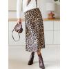 CUPSHE Skirts Women Leopard Print Elasticized Waist Midi Skirt Casual Vacation(Dark Brown)