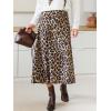 CUPSHE Skirts Women Leopard Print Elasticized Waist Midi Skirt Casual Vacation(Dark Brown)