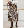 CUPSHE Skirts Women Leopard Print Elasticized Waist Midi Skirt Casual Vacation(Dark Brown)