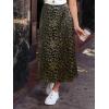 CUPSHE Skirts Women Leopard Print Elasticized Waist Midi Skirt Casual Vacation(Green)