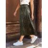 CUPSHE Skirts Women Leopard Print Elasticized Waist Midi Skirt Casual Vacation(Green)
