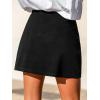 CUPSHE Skirts Women Mini Skirt Side Slit High Waist Solid Casual Vacation(Black)