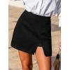 CUPSHE Skirts Women Mini Skirt Side Slit High Waist Solid Casual Vacation(Black)