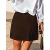 CUPSHE Skirts Women Mini Skirt Side Slit High Waist Solid Casual Vacation(Coffee Brown)