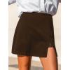 CUPSHE Skirts Women Mini Skirt Side Slit High Waist Solid Casual Vacation(Coffee Brown)