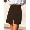 CUPSHE Skirts Women Mini Skirt Side Slit High Waist Solid Casual Vacation(Coffee Brown)