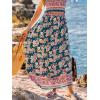 CUPSHE Summer Maxi Skirt for Women 2026 Boho Floral Beach Long Skirt Flowy Casual Vacation(Navy Blue)