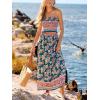 CUPSHE Summer Maxi Skirt for Women 2026 Boho Floral Beach Long Skirt Flowy Casual Vacation(Navy Blue)
