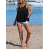 CUPSHE Summer Tank Tops for Women Eyelet Embroidery Shirts Scoop Neck Sleeveless Relaxed Blouse Casual Loose Beach Coverups(Black)