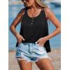 CUPSHE Summer Tank Tops for Women Eyelet Embroidery Shirts Scoop Neck Sleeveless Relaxed Blouse Casual Loose Beach Coverups(Black)