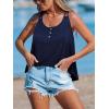 CUPSHE Summer Tank Tops for Women Eyelet Embroidery Shirts Scoop Neck Sleeveless Relaxed Blouse Casual Loose Beach Coverups(Blue)