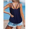 CUPSHE Summer Tank Tops for Women Eyelet Embroidery Shirts Scoop Neck Sleeveless Relaxed Blouse Casual Loose Beach Coverups(Blue)