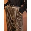 CUPSHE Velvet Pants for Women Wide Leg Dressy Velour Palazzo Work Pants with Pockets(Brown)