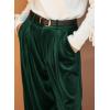 CUPSHE Velvet Pants for Women Wide Leg Dressy Velour Palazzo Work Pants with Pockets(Green)