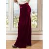 CUPSHE Velvet Pants for Women Wide Leg Dressy Velour Palazzo Work Pants with Pockets(Red)