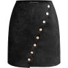 CUPSHE Women Fringe Skirts Western Cowgirl Terra Cotta High Waist Mini Skirt Suede Tassel Short Counrty Concert(Black)