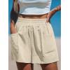 CUPSHE Women High Waisted Straight Leg Summer Elastic Casual Lightweight Walking Shorts with Pocket(Apricot)