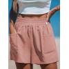 CUPSHE Women High Waisted Straight Leg Summer Elastic Casual Lightweight Walking Shorts with Pocket(Grayish Pink)