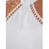 CUPSHE Women Lace Trim Summer Dress Halter High Neck with Tie Backless A Line Lining Casual Sundress Holiday Mini Dress(White)