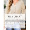 CUPSHE Women Long Sleeve Shirts Solid Button V Neck Lace Sleeves Slim Fit Casual Fall Shirts 2025(Khaki)