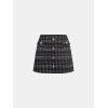 CUPSHE Women Mini Plaid Skirts Tweed High Waist Bodycon Pencil Hem Fall Winter Dressy Outfits Shorts(Black)