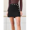 CUPSHE Women Mini Plaid Skirts Tweed High Waist Bodycon Pencil Hem Fall Winter Dressy Outfits Shorts(Black Button)