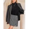 CUPSHE Women Mini Plaid Skirts Tweed High Waist Bodycon Pencil Hem Fall Winter Dressy Outfits Shorts(Black Buttons)