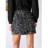 CUPSHE Women Mini Plaid Skirts Tweed High Waist Bodycon Pencil Hem Fall Winter Dressy Outfits Shorts(Black Sequins)