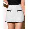 CUPSHE Women Mini Plaid Skirts Tweed High Waist Bodycon Pencil Hem Fall Winter Dressy Outfits Shorts(White/Black)