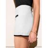 CUPSHE Women Mini Plaid Skirts Tweed High Waist Bodycon Pencil Hem Fall Winter Dressy Outfits Shorts(White/Black)