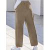 CUPSHE Women Pants High-Waisted Cargo Pant Pockets Leg Cotton Fit Coverup Elastic Work Casual Dressy(Khaki Green)