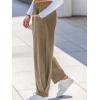 CUPSHE Women Pants High-Waisted Cargo Pant Pockets Leg Cotton Fit Coverup Elastic Work Casual Dressy(Khaki Green)